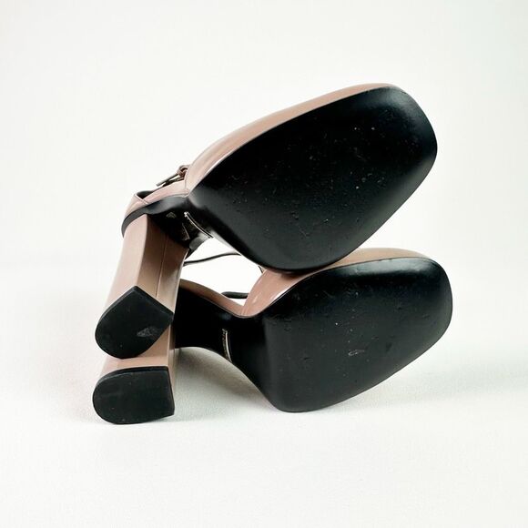 GUCCI Dusty Pink Horsebit Heel Sandal Size 36 Leather Block Ankle Mary Jane - Picture 8 of 13